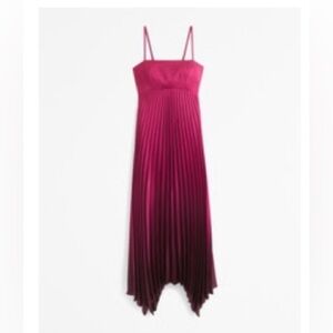 The A&F Giselle Clasp-Back Pleated Midi Dress